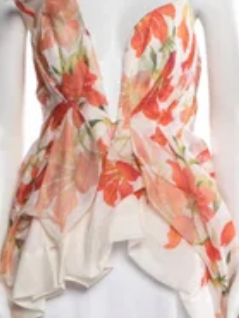Zimmermann White  strapless Camisole with Orange Floral Print